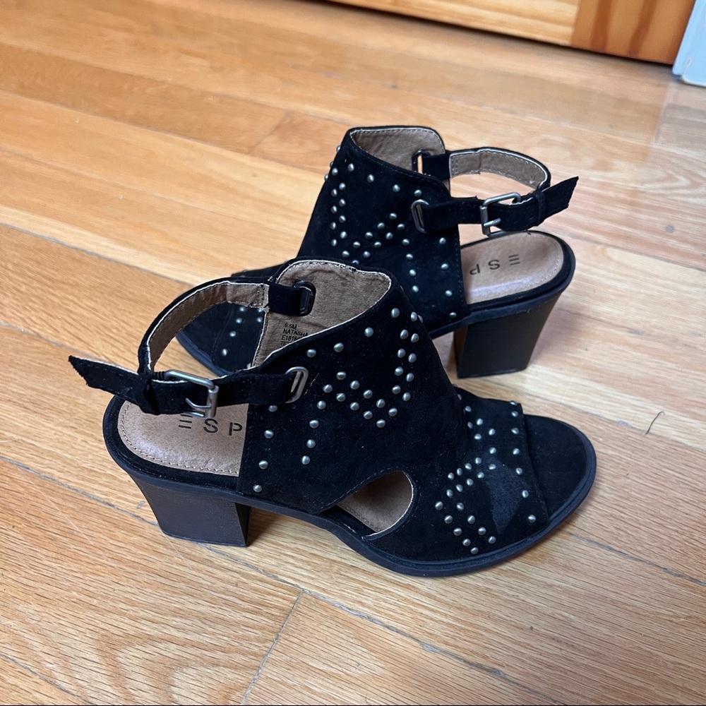 Black Peep Toe Wedge
